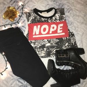“NOPE” tank crop top